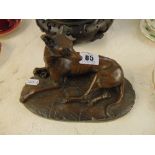 A Bronze Whippet statue, a.