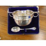 A hallmarked Silver Porringer, engraved Jean, George V, by JBS London, 1910,