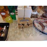 A qty of plated glass holders, Harrods, and glasses,