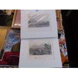 A pair of unframed prints,