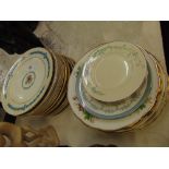 A qty of assorted plates, Minton, Royal Albert, Doulton, Alfred Meakin etc.