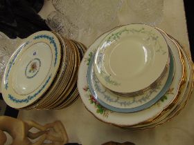 A qty of assorted plates, Minton, Royal Albert, Doulton, Alfred Meakin etc.