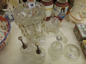 Two glass Lustre's a.f missing parts etc.