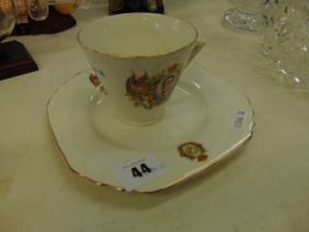A commemorative cup and plate,