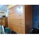 A retro five drawer chest and a dressing table