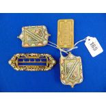 Four assorted belt buckles