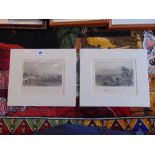 A pair of unframed prints,