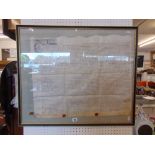 A framed indenture, 1711,