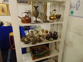 A assortment of brassware