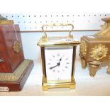 A brass carriage clock, Bayard and Co,