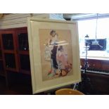 An Oriental framed print