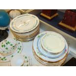 A qty of assorted plates, Minton, Royal Albert, Doulton, Alfred Meakin etc.