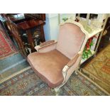 A French armchair Cabriole legs