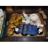 A qty of assorted china items, part coffee set, part retro tea set,