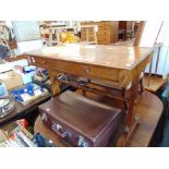 A Mahogany library stretcher table