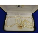 A two row cultured Pearl necklace,