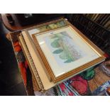 A qty of oils, watercolours, prints, buildings, river scenes etc.