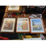 Five assorted prints, Ballerina, landscapes etc.