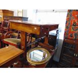 A Mahogany library stretcher table