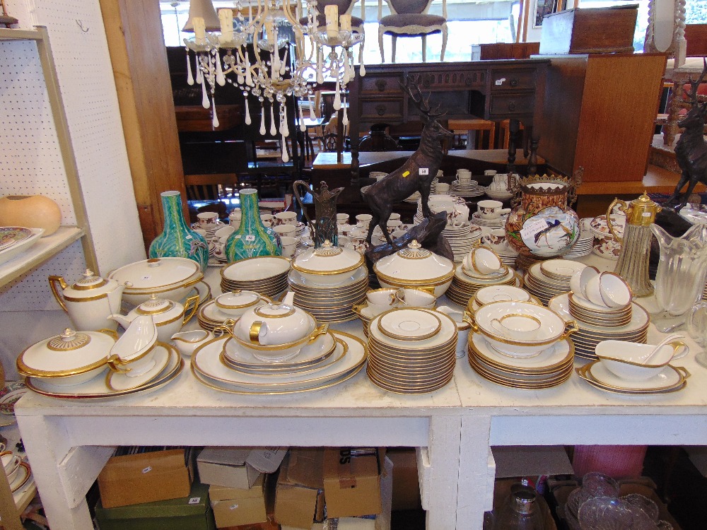 A White and gilt Bavarian dinner service