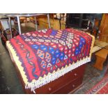 A Persian carpet, Kilim, red and yellow,