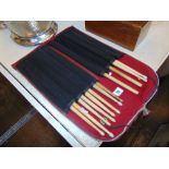 A full set of drum sticks in case