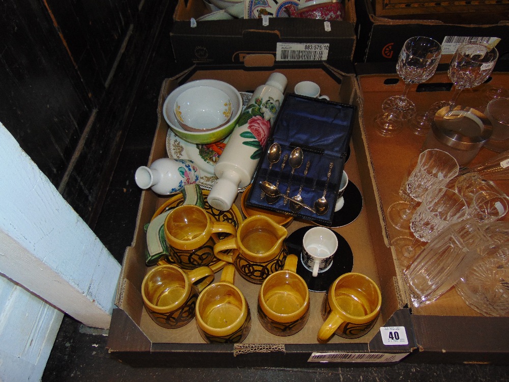 A qty of assorted china items, part coffee set, part retro tea set,