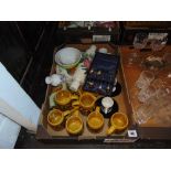 A qty of assorted china items, part coffee set, part retro tea set,