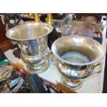 Two Silver plated ice buckets