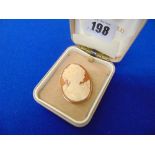 A 9ct Gold Cameo brooch,