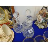 Three crystal prize decanters,