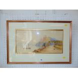 A gilt framed watercolour seascape,