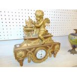 A French gilt clock Cherubs