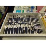 A qty of plated flatware,