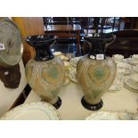 A pair of Royal Doulton Lambeth vases,