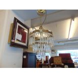 A cut glass basket light fitting