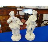 A pair of Meissen figures, White,