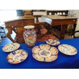 A collection of Imari china, inc. large vase a.