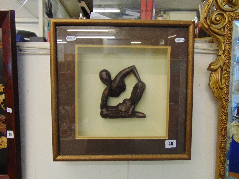 A bronze figure on glazed frame - Image 2 of 2