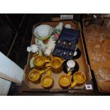 A qty of assorted china items, part coffee set, part retro tea set,