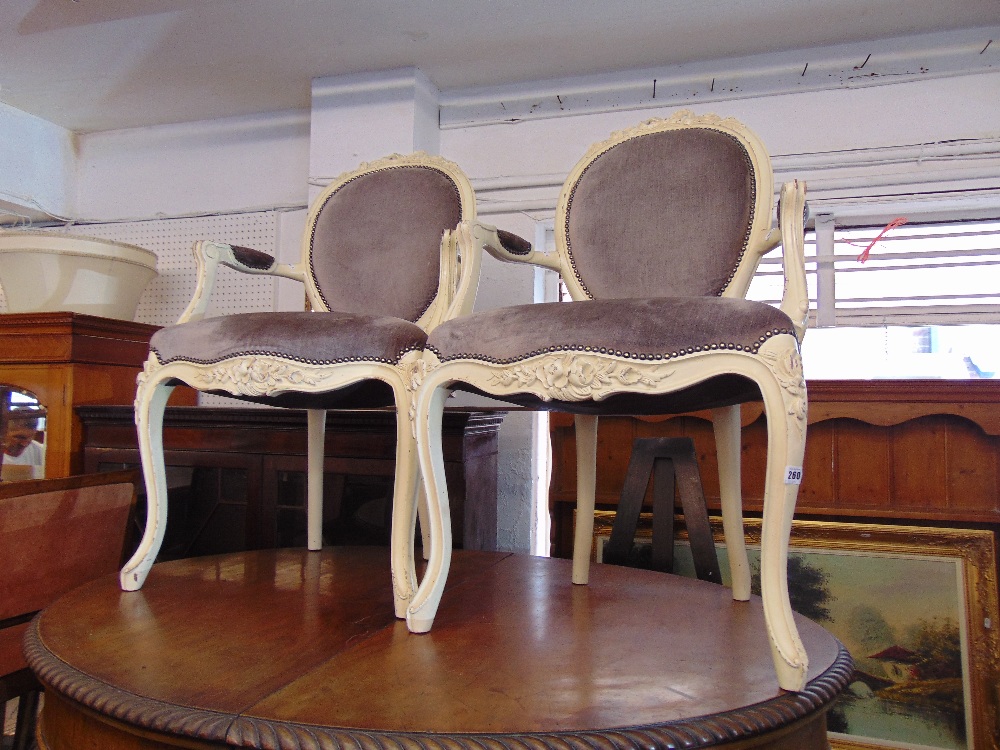 A pair of salon elbow chair - Image 2 of 2