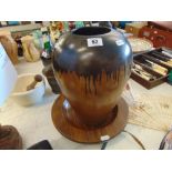 A Studio wooden bowl and vase