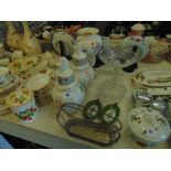 A collection of china, glass, tazza, Limoges etc.