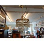 A cut glass basket light fitting