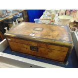 A Walnut Victorian writing box with tooled Morran leather,