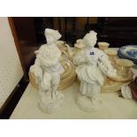 A pair of Meissen figures, White,