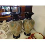 A pair of Royal Doulton Lambeth vases,