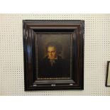 A framed oil on board, Beethoven,