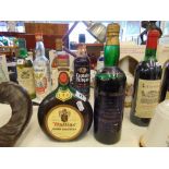 A vintage Malliar Grande Armagnac, 70 proof and a bottle of Blandy,