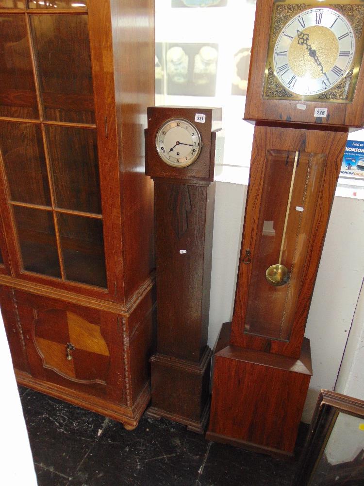 An Artdeco Oak Grandmother clock a. - Image 2 of 2